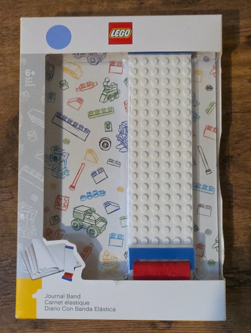 LEGO White Studded Band with Red Strap and Blue Buckle